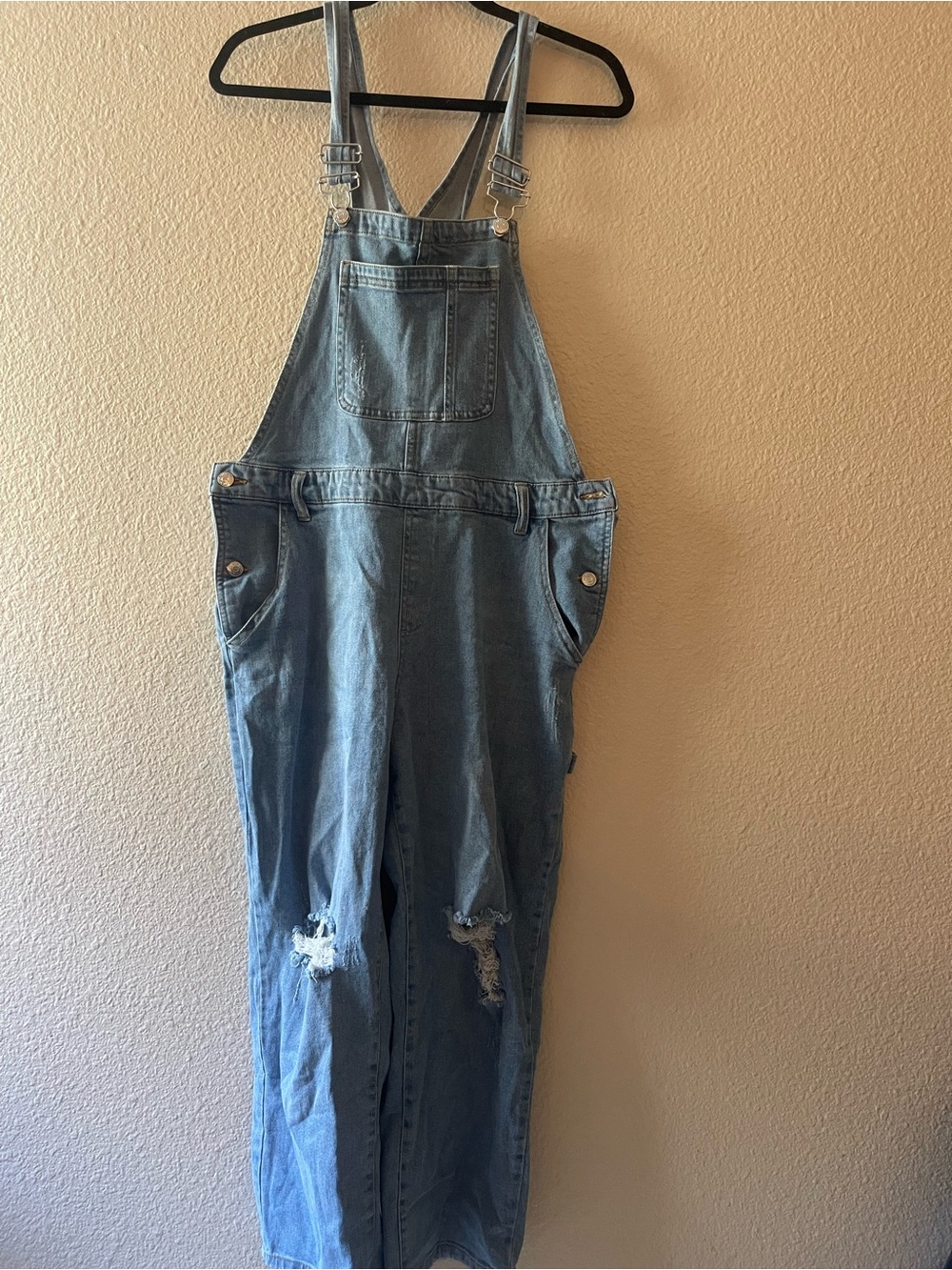 wild fable Light Blue Distressed Denim Overalls